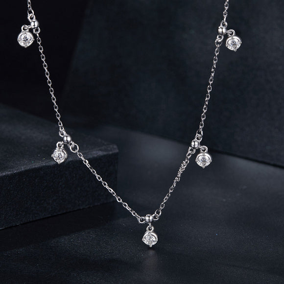 925 Sterling Silver 3mm Moissanite Necklace for Women