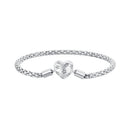 925 Sterling Silver Oxidized Silver Bracelets 17.0 Size with CZ for Women-1