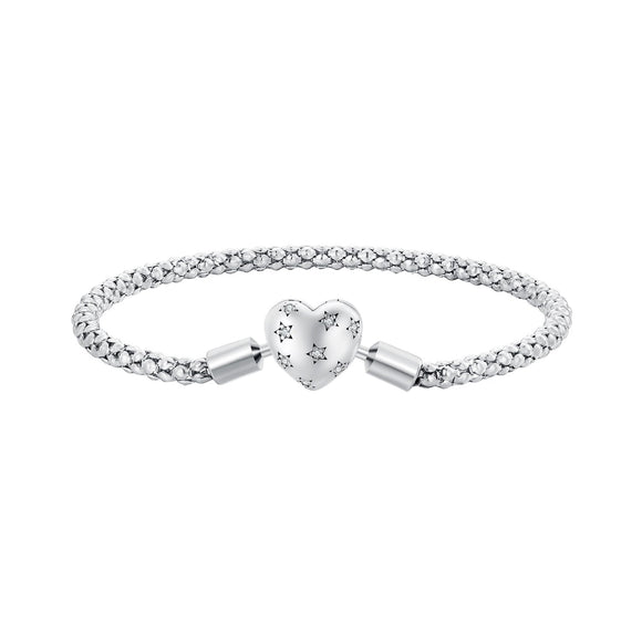 925 Sterling Silver Oxidized Silver Bracelets 17.0 Size with CZ for Women
