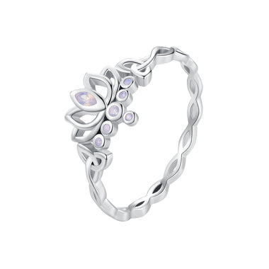 925 Sterling Silver Opal Nanometer Stone Ring Size 6.0 for Women - 0