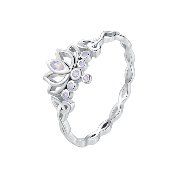 925 Sterling Silver Opal Nanometer Stone Ring Size 6.0 for Women