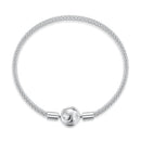 925 Sterling Silver CZ Pavé Setting Bracelet, Size 17.0 for Women-1