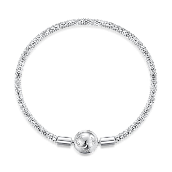 925 Sterling Silver CZ Pavé Setting Bracelet, Size 17.0 for Women