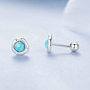 925 Sterling Silver Amazonite Earrings 0.55cm Plated White Gold for Women-5
