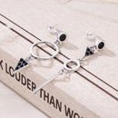 925 Sterling Silver Oxidized Pavé Setting CZ Earrings-3