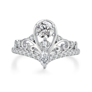 925 Sterling Silver 0.5 Carat Moissanite Ring in Size 6 for Women - 0