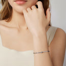 925 Sterling Silver White Gold Plated Multi-Layer Bracelet with Synthetic Turquoise-5