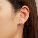 925 Sterling Silver Enamel Pavé Setting CZ Earrings-6
