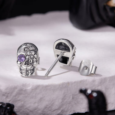 925 Sterling Silver Earrings with Oxidized Finish and CZ Stones - 0