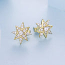 925 Sterling Silver Pavé Setting Gold Plated Earrings-4