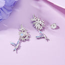925 Sterling Silver Earrings with Nano Opal Stone and White Gold Plating-4
