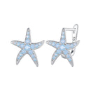 925 Sterling Silver Opal Earrings 15x13mm for Women-1