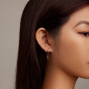 925 Sterling Silver Earrings with Pavé Setting and Platinum Plating, 2.7 x 0.6 cm for Women-7