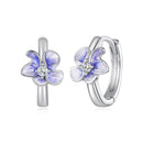925 Sterling Silver White Gold Plated Enamel CZ Hoop Earrings for Women-1