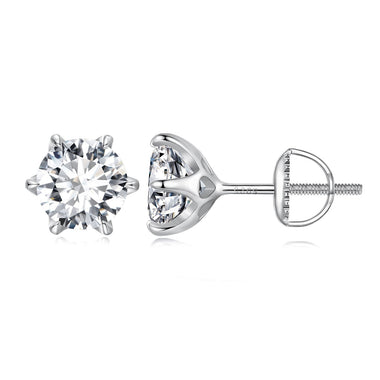 S925 Sterling Silver 2.00 Carat Moissanite Earrings for Women - 0