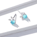 925 Sterling Silver Transparent Glass Earrings-5