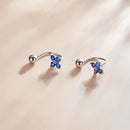 925 Sterling Silver Earrings with Pavé CZ & Platinum Plating for Women-4