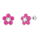 S925 Sterling Silver CZ Pavé Enamel Oxidized Earrings-1