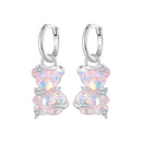 925 Sterling Silver Earrings with Pavé Setting CZ and Resin - 2.8 x 1.1 cm - Women's Fashion-1