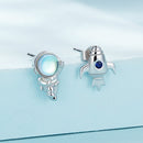 925 Sterling Silver Plated Moonstone Earrings with CZ for Women-3