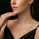 925 Sterling Silver Moissanite & Freshwater Pearl White Gold Necklace 45cm for Women-6
