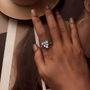 925 Sterling Silver Opal Enamel Ring for Women-8