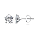925 Sterling Silver Moissanite 0.50 Carat Earrings 6.0mm for Women-2