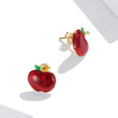 925 Sterling Silver Enamel Plated Gold Earrings-5