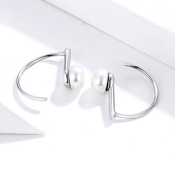 925 Sterling Silver Earrings in Rose Gold with Beads for Women