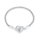 925 Sterling Silver 3.0mm Plated Platinum Bracelet Size 17.0 for Women-2