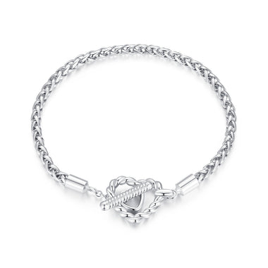925 Sterling Silver 3.0mm Plated Platinum Bracelet Size 17.0 for Women - 0