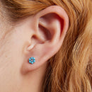 925 Sterling Silver Turquoise Pavé Setting CZ Earrings for Women-7