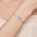 925 Sterling Silver Pavé Setting CZ & Translucent Opal Bracelet 160+50mm for Women-7