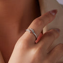 925 Sterling Silver White Gold Plated 0.2cm Ring for Women-4