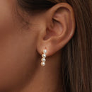 925 Sterling Silver White Gold Plated Earrings with Quality Shell Pearl, 2.1*0.5cm for Women-8