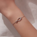 925 Sterling Silver Moissanite Pavé Bracelet for Women - 21cm, White Gold Plated, CZ-7