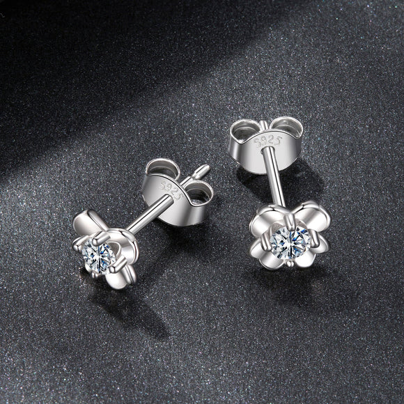 925 Sterling Silver Moissanite Earrings 0.6cm for Women