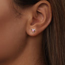 925 Sterling Silver White Gold Plated Opal Earrings 0.7x0.8cm for Women-7