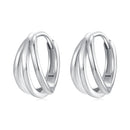 925 Sterling Silver Earrings with White Gold Plating, 1.3*0.6 cm, For Women-2