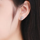925 Sterling Silver Stud Earrings with CZ, 1.2 x 1.5cm & 1.5 x 0.9cm, Women-6