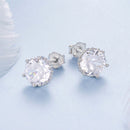 925 Sterling Silver Earrings with Pavé Setting CZ in White Gold Plated-3