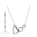 925 Sterling Silver Necklace with Pavé Setting CZ, 40+5cm, Plated White Gold, Women-1