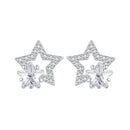 925 Sterling Silver Earrings 9x9mm with Pavé Setting CZ for Women-1