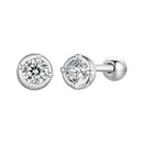 925 Sterling Silver 4mm Moissanite Earrings with Platinum Plating for Women-1