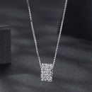 925 Sterling Silver & Moissanite Necklace, 40+5cm Length, White Gold Plated, Women's Jewelry-3