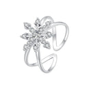 925 Sterling Silver Platinum Plated Pavé Set CZ Ring for Women-1