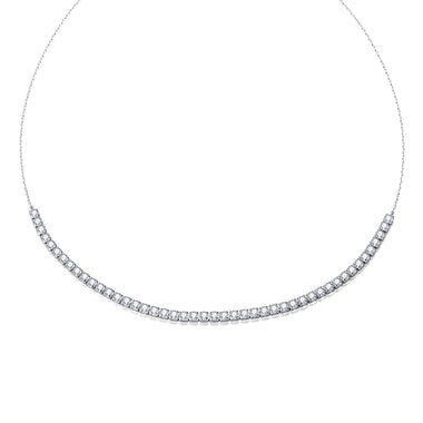925 Sterling Silver Adjustable Pavé Setting CZ Necklace