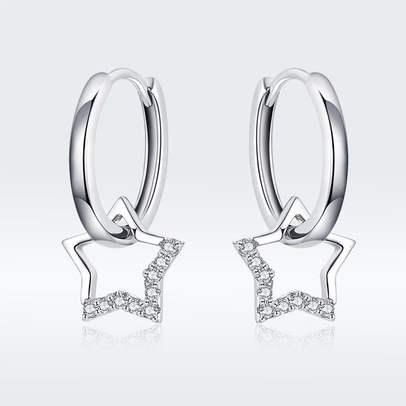 S925 Sterling Silver Plated Platinum CZ Earrings for Women