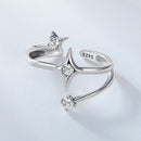 925 Sterling Silver Oxidized CZ Ring with Pavé Setting for Women-3
