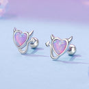 925 Sterling Silver White Gold Plated Opal Earrings 0.7x0.8cm for Women-3